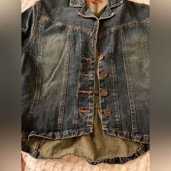Jennyfer J Vintage Denim Button Large Blazer Coat Size L Rare - Picture 3 of 3